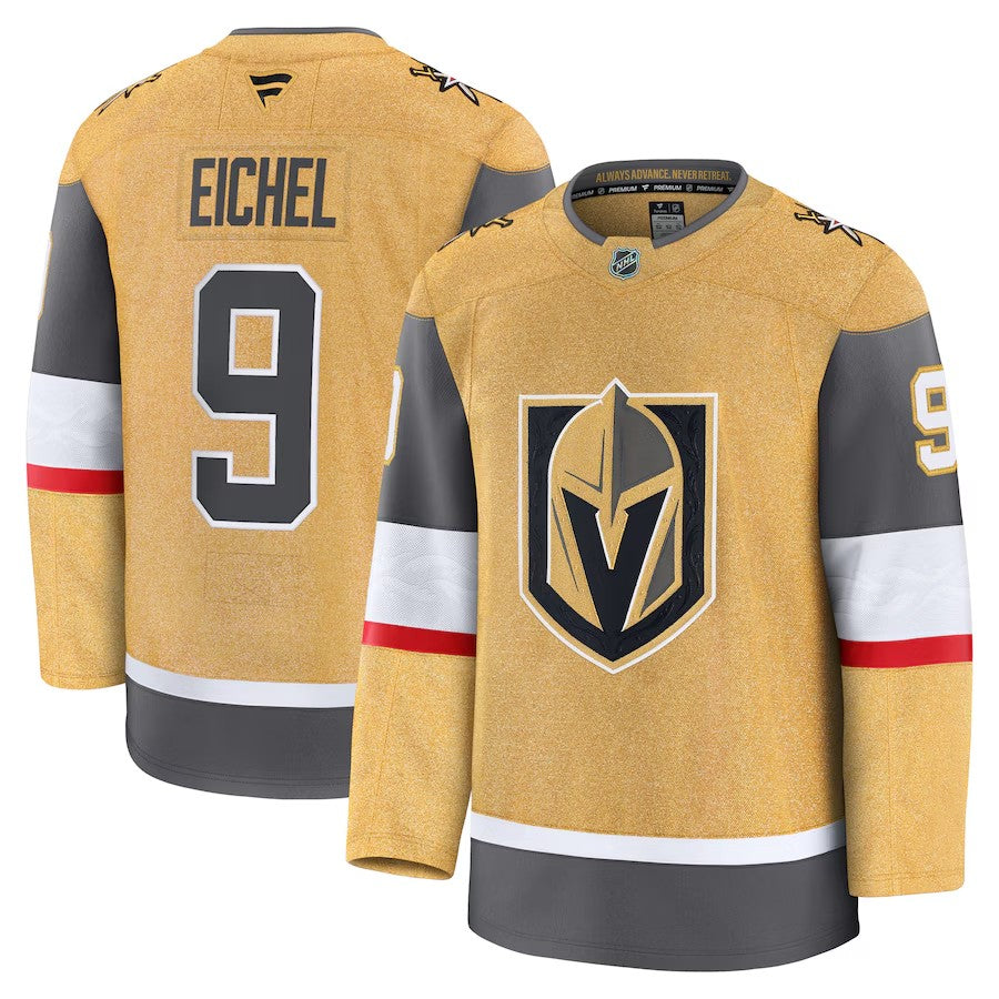 Men's Vegas Golden Knights #9 Jack Eichel Home Premium Jersey Gold