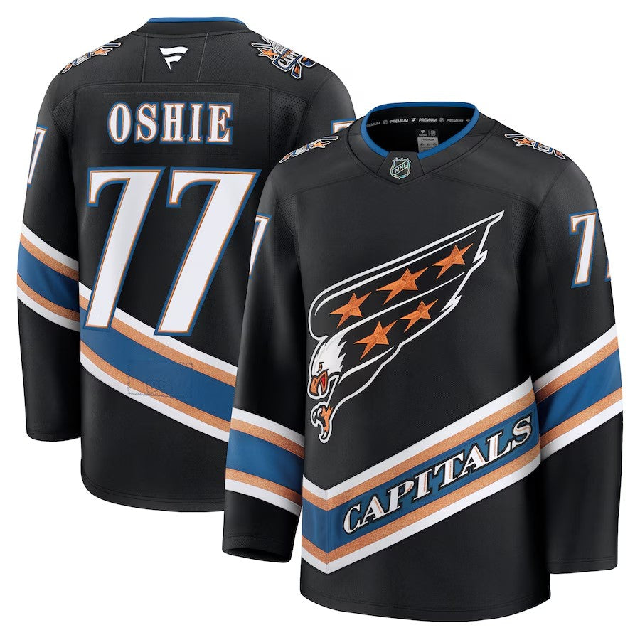 Men's Washington Capitals #77 TJ Oshie Alternate 50th Anniversary Jersey Black