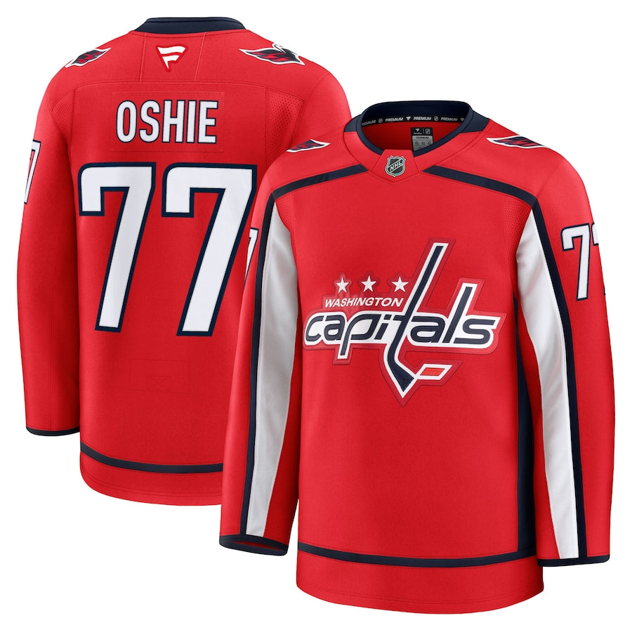 Men's Washington Capitals #77 TJ Oshie Home Premium Jersey Red
