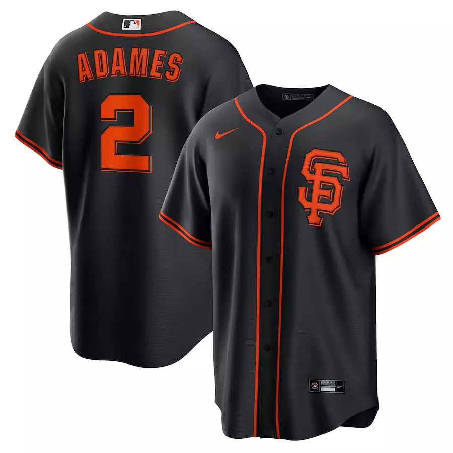 Men's Willy Adames Black Alternate Replica All Stitched Jersey