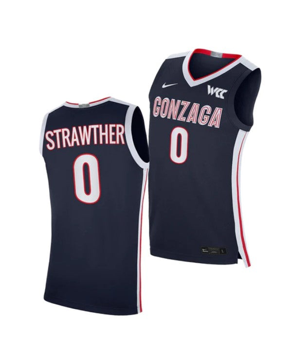 Men's #0 Julian Strawther Jersey Gonzaga Bulldogs College Basketball Jerseys Navy
