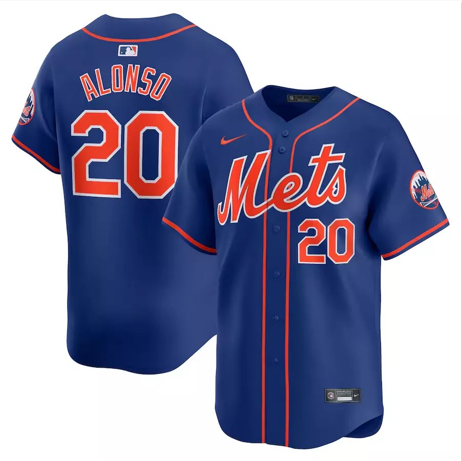 Men's #20 Pete Alonso Royal Alternate Limited Player All Stitched Jersey
