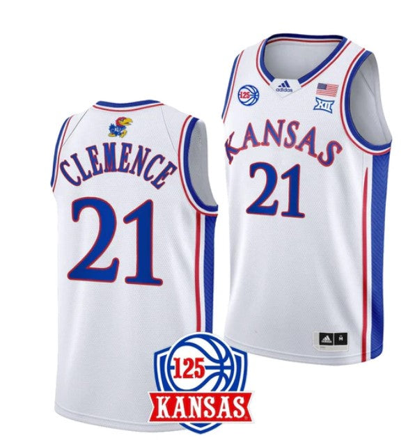 Men's #23 Ernest Udeh Jr Jersey Kansas Jayhawks College Basketball Jerseys Blue