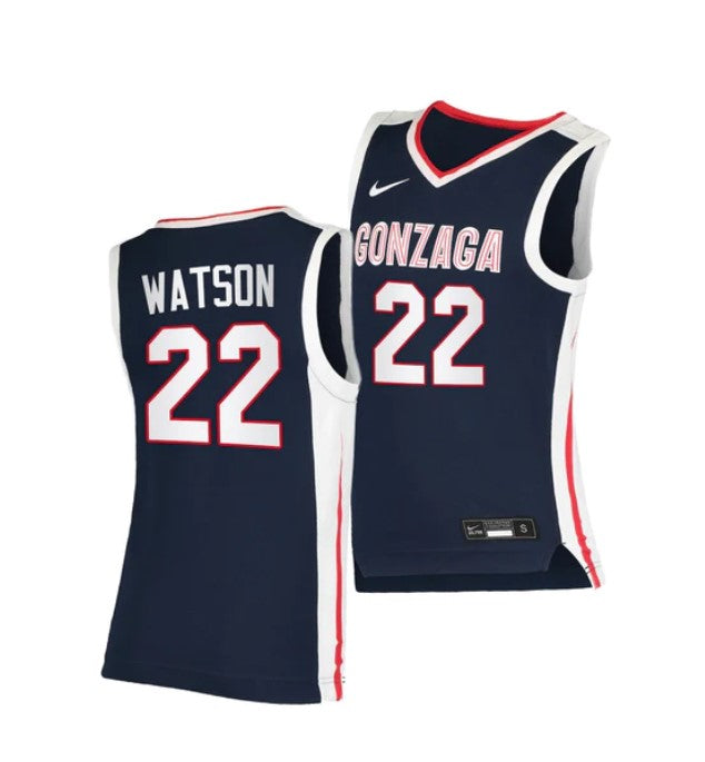 Men's #22 Anton Watson Jersey Gonzaga Bulldogs College Basketball Jerseys Navy