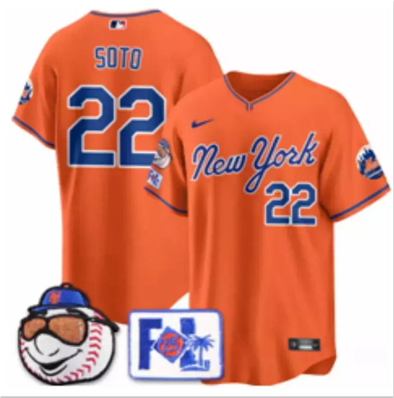 Men's #22 Juan Soto 2025 Spring Training Limited All Stitched Jersey Orange