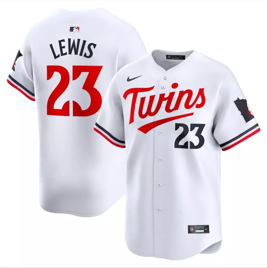 Men's #23 Royce Lewis White Home Limited Player All Stitched Jersey