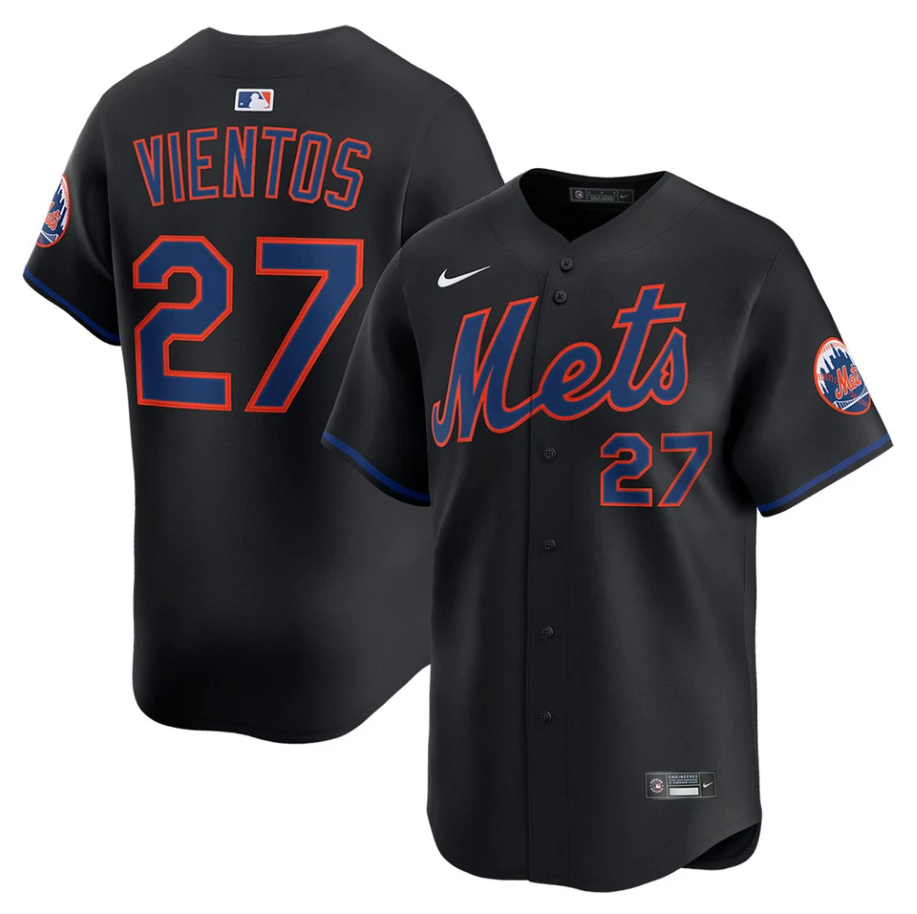 Men's #27 Mark Vientos Alternate Black Limited All Stitched Jersey