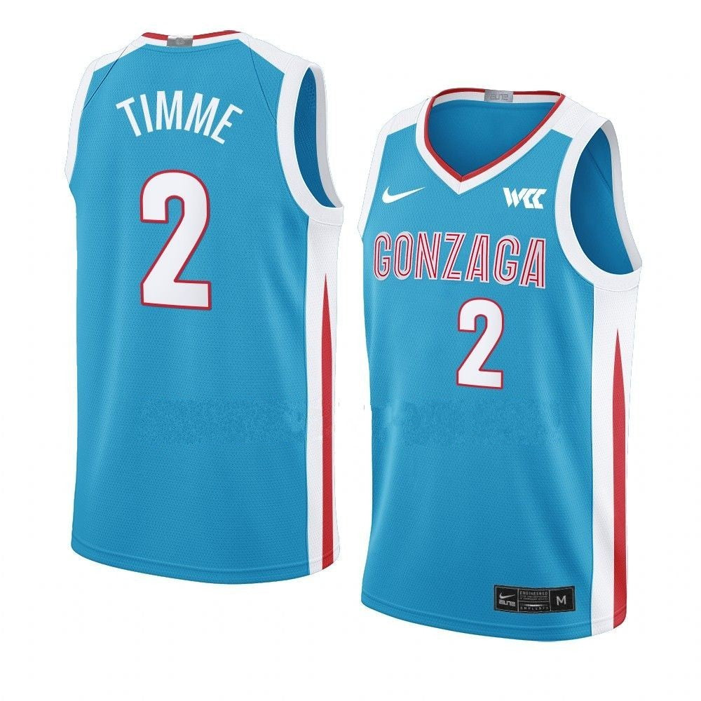 Men's #2 Drew Timme Jersey Gonzaga Bulldogs College Basketball Jerseys Navy