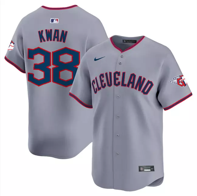 Men's #38 Steven Kwan Gray 2025 Alternate Limited Stitched Jersey