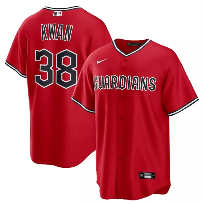 Men's #38 Steven Kwan Red Cool Base Limited All Stitched Jersey