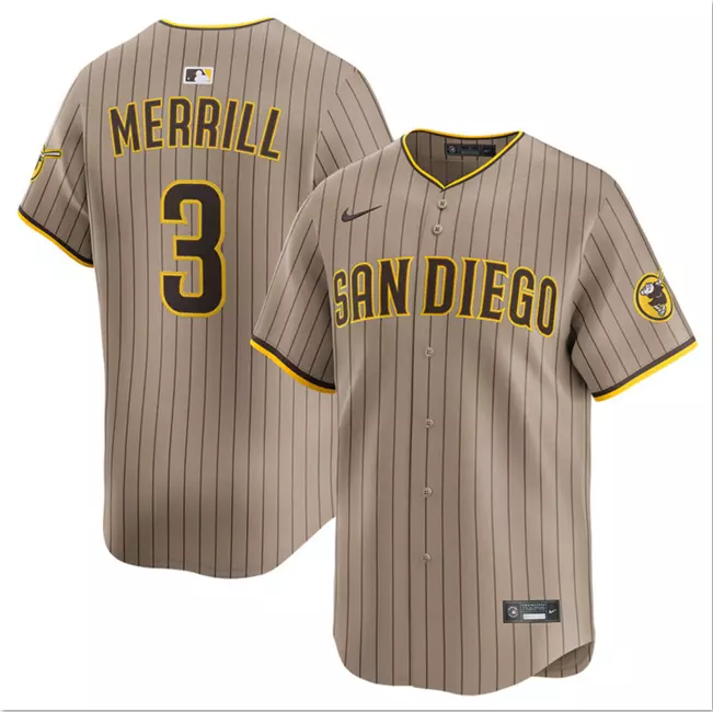 Men's #3 Jackson Merrill Three Colors Limited All Stitched Jersey
