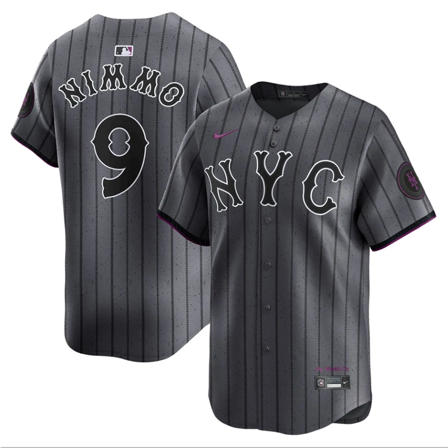 Men's #9 Brandon Nimmo Gray City Connect Limited All Stitched Jersey