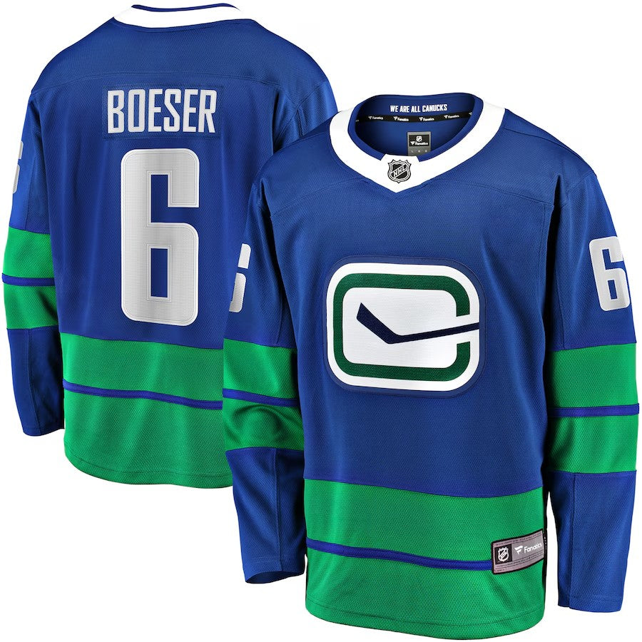Men's ancouver Canucks #6 Brock Boeser Premier Breakaway Jersey Blue