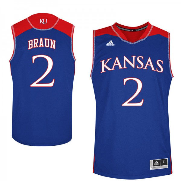Mens Kansas #2 Christian Braun Jersey Royal Stitched College Basketball Jerseys