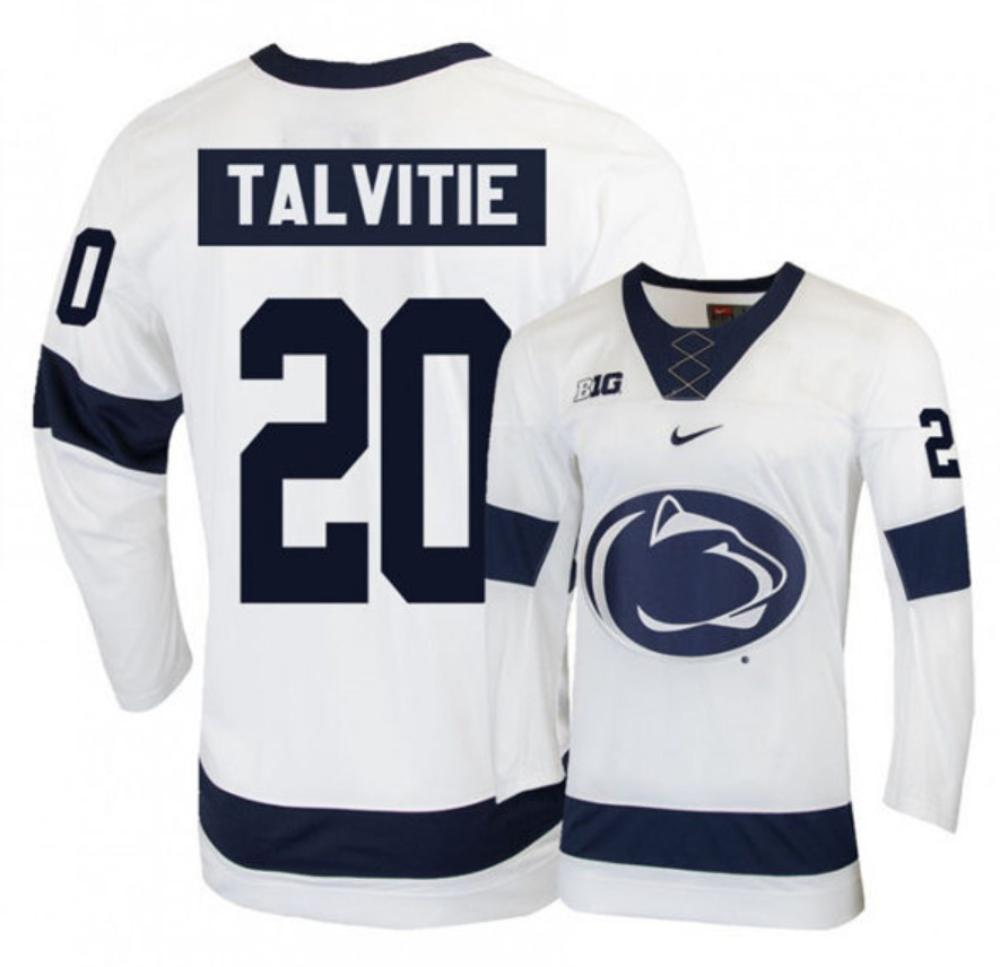 Mens Penn State Nittany Lions #20 Aarne Talvities Stitched White Hockey Jersey