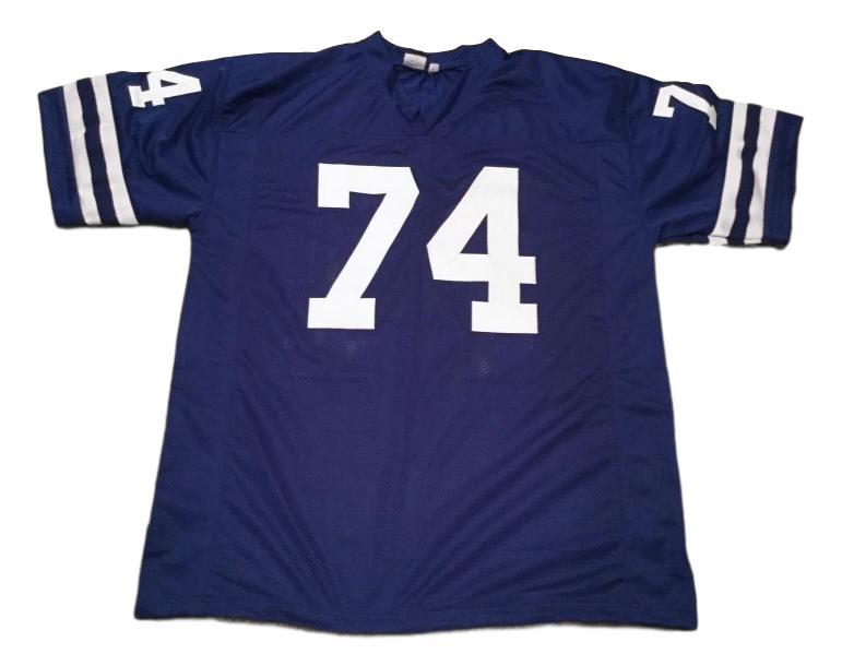 Merlin Olsen CUSTOM STITCHED Unsigned Football Jersey Blue