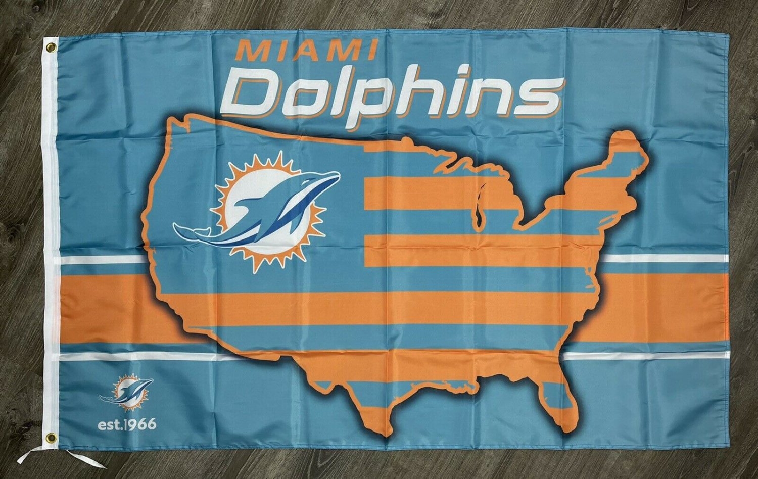 Miami Dolphins Flag 3x5 ft Sports Football Banner Man-Cave Garage