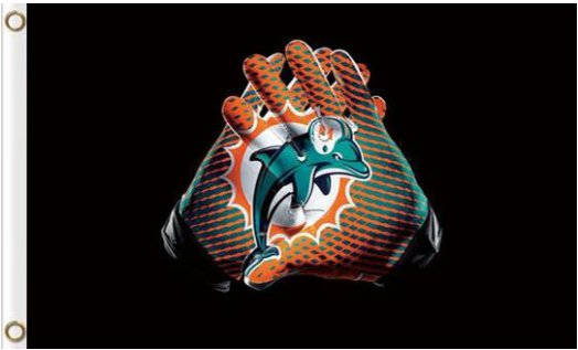 Miami Dolphins Gloves Flag 3X5 Ft Polyester Banner USA 90x150cm