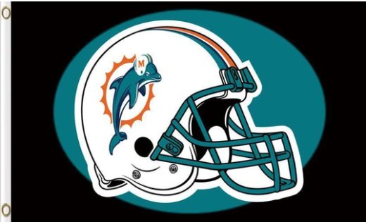 Miami Dolphins Helmet Black Flag 3X5 Ft Polyester Banner USA 90x150cm