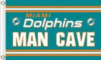 Miami Dolphins Man Cave US Flag 3X5 Ft Polyester Banner USA 90x150cm