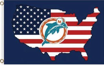 Miami Dolphins Team US Flag 3X5 Ft Polyester Banner USA 90x150cm