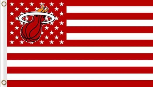 Miami Heat Star Red Flag 3X5Ft Polyester Banner USA Digital Print