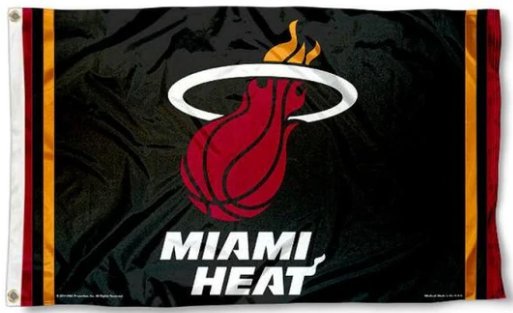 Miami Heat Team Black Flag 3X5Ft Polyester Banner USA Digital Print
