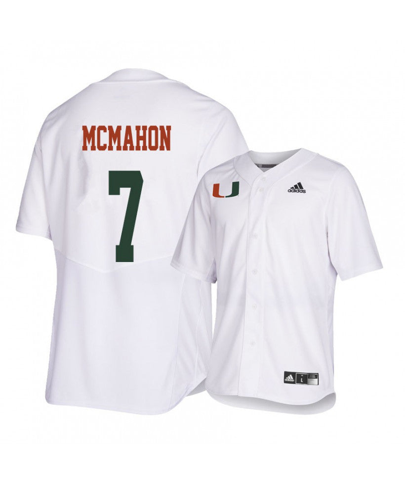Miami Hurricanes 7 Chris Mcmahon White College Baseball Jersey