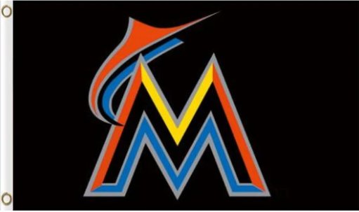 Miami Marlins Americana flag 3X5Ft Banner USA Polyester with Brass Grommets