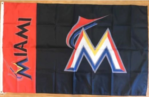 Miami Marlins Baseball flag 3X5Ft Banner USA Polyester with Brass Grommets