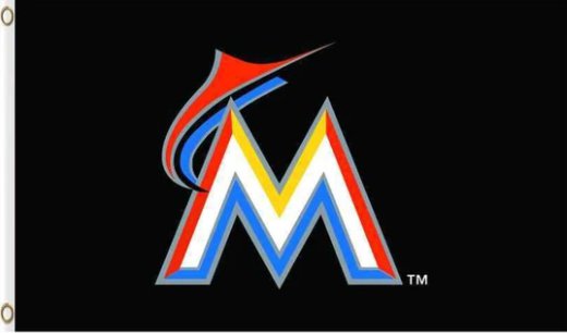 Miami Marlins Black flag 3X5Ft Banner USA Polyester with Brass Grommets