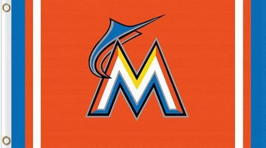Miami Marlins Custom flag 3X5Ft Banner USA Polyester with Brass Grommets