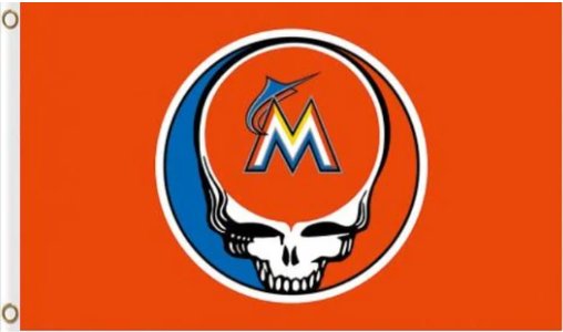 Miami Marlins Dead Skull flag 3X5Ft Banner USA Polyester with Brass Grommets