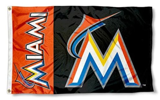 Miami Marlins Sport flag 3X5Ft Banner USA Polyester with Brass Grommets
