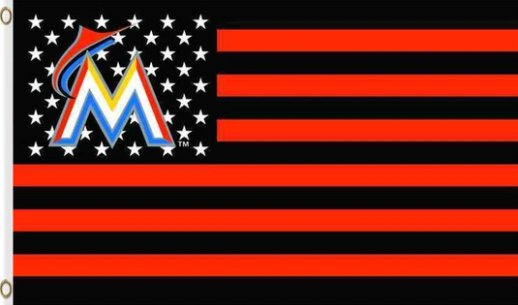 Miami Marlins Star flag 3X5Ft Banner USA Polyester with Brass Grommets