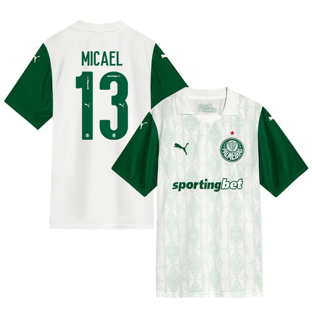 Micael #13 Palmeiras 2025-26 Away Match Jersey – White