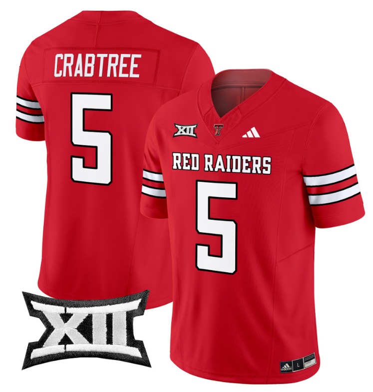 Michael Crabtree Jersey #5 Texas Tech Red Raiders Vapor Limited Football Red