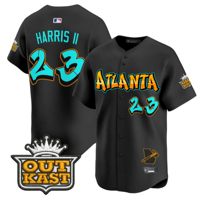 Michael Harris II Jersey #23 Atlanta Braves Graffiti A-Town Edition Black