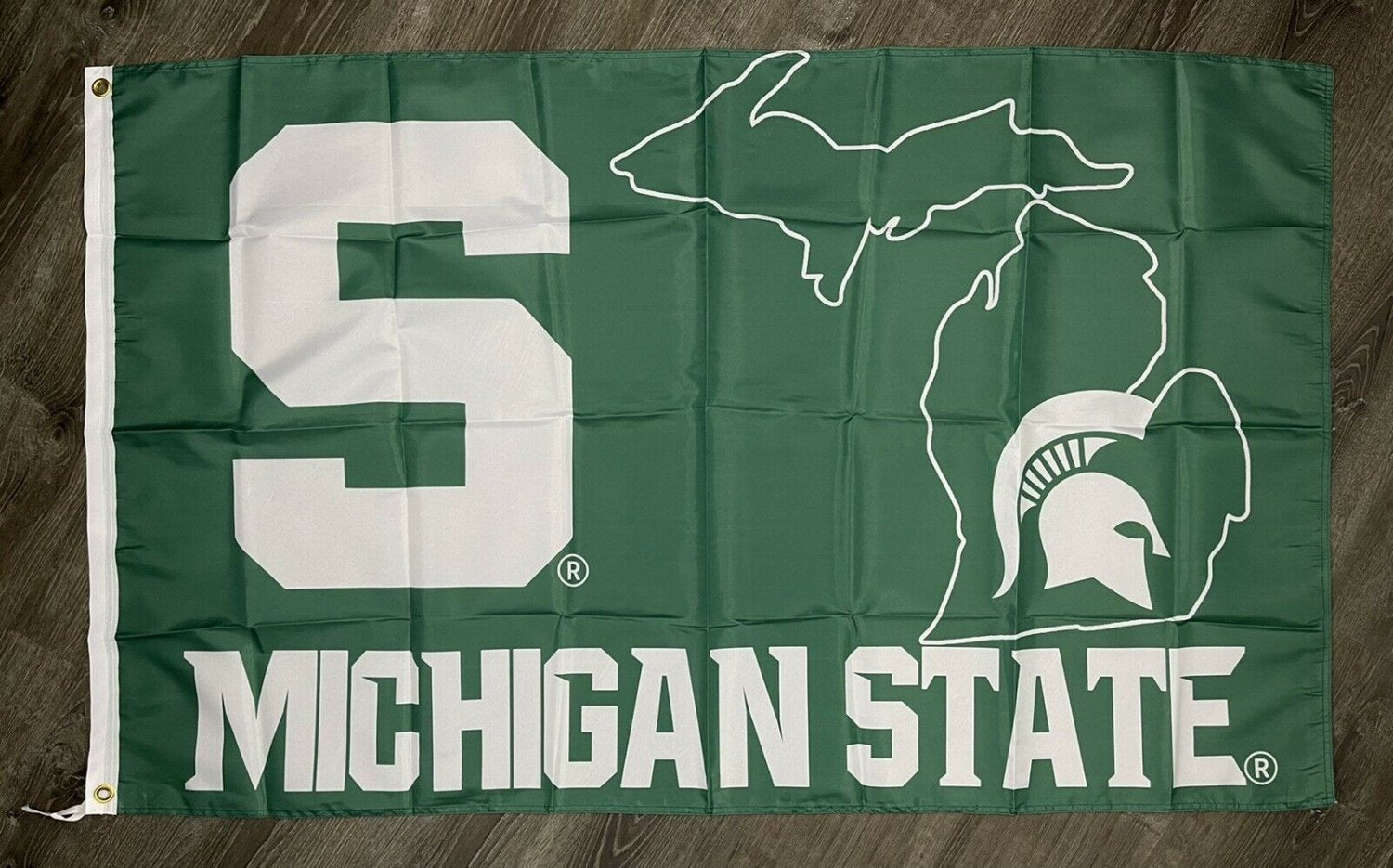 Michigan State Spartans Flag 3x5 ft Sports Green Banner Man-Cave Garage