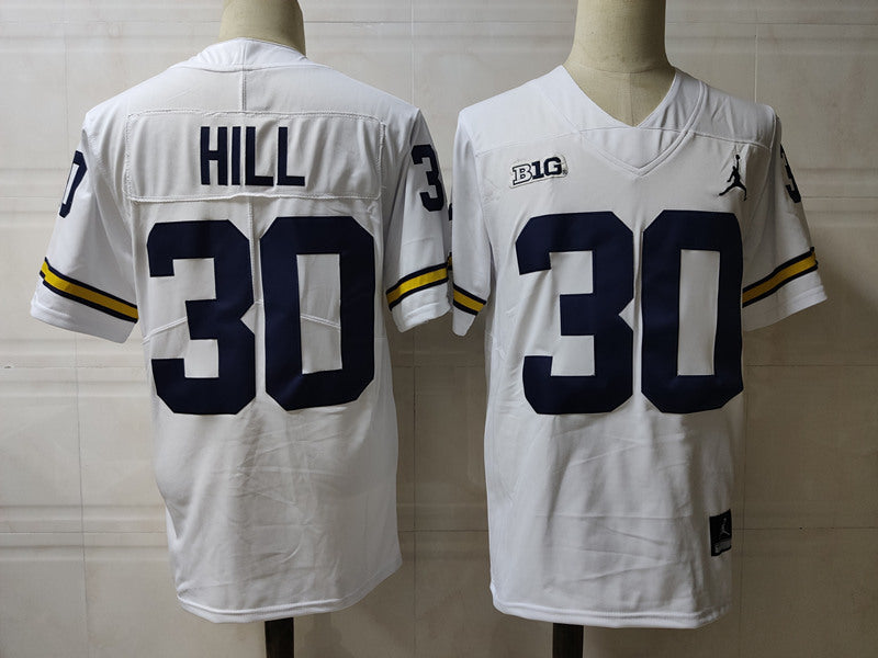 Michigan Wolverines Daxton Hill Jersey #30 College Football Game White