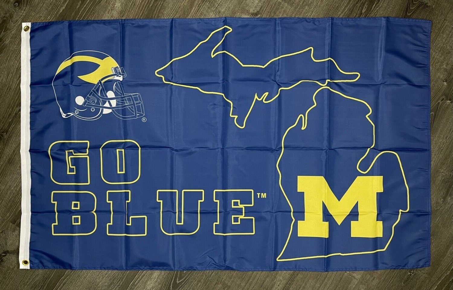 Michigan Wolverines Flag 3x5 ft Sports State Blue Banner Man-Cave Garage
