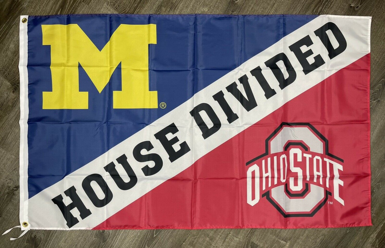 Michigan Wolverines Ohio State Buckeyes House Divided Flag 3x5 ft Banner