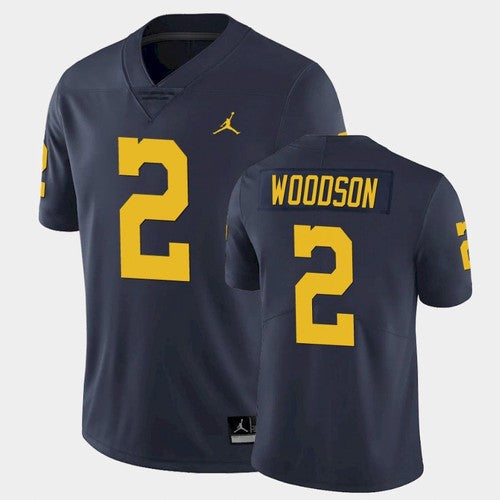 Michigan Wolverines #2 Charles Woodson Navy College Football Jersey