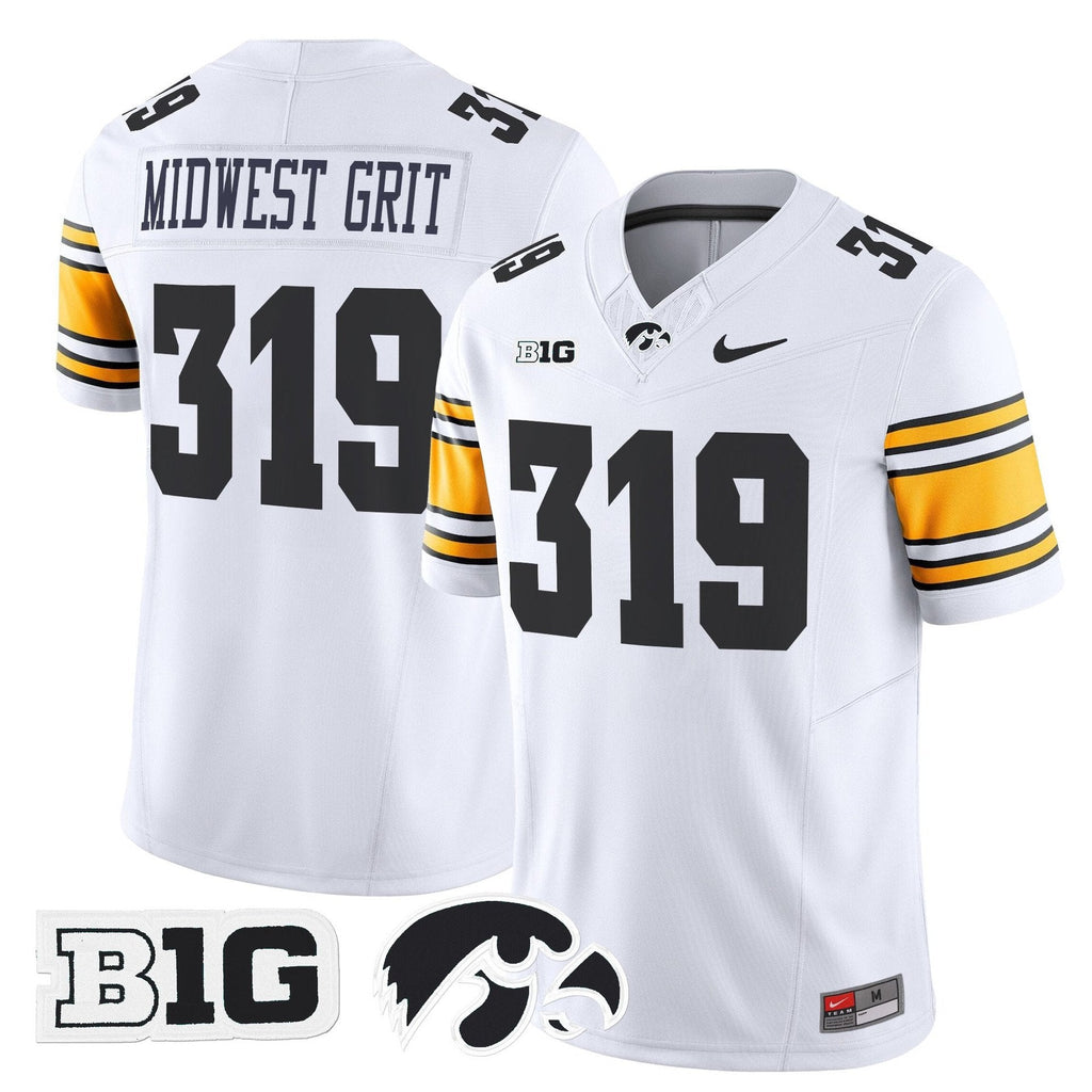 Midwest Grit Jersey #319 Iowa Hawkeyes 2025 Limited Stitched White