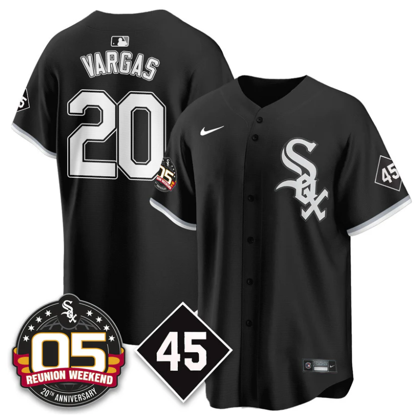 Miguel Vargas Jersey #20 Chicago White Sox 2025 Reunion Weekend Black