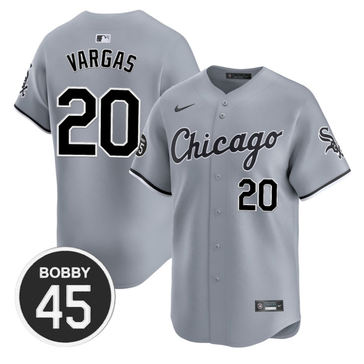 Miguel Vargas Jersey #20 Chicago White Sox Bobby Jenks Stitched Gray Road