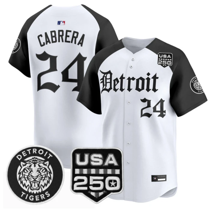 Miguel Cabrera Jersey #24 Detroit Tigers Gothic Edition Vapor Stitched