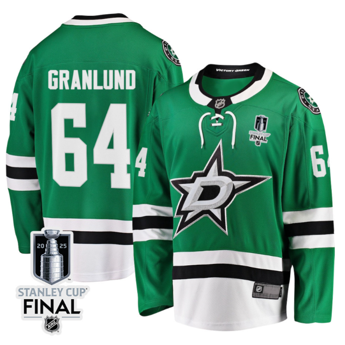 Mikael Granlund 64 Dallas Stars 2025 STANLEY CUP Final Patch Home Men Jersey Black