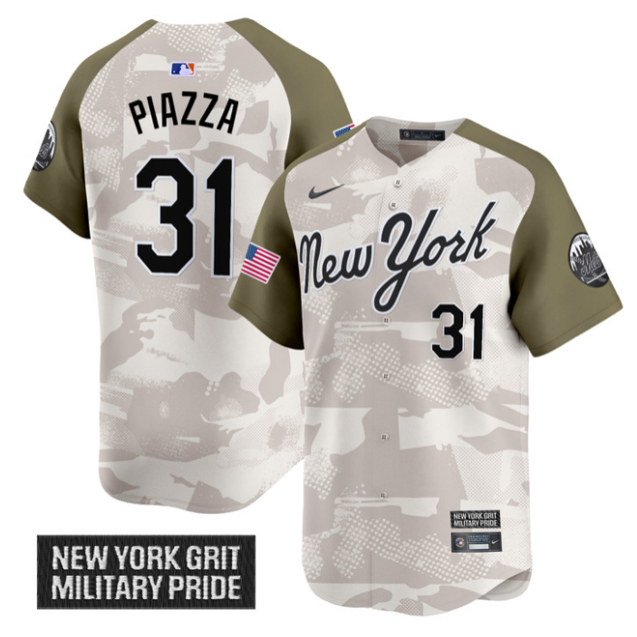 Mike Piazza Jersey #31 New York Mets 2025 Armed Forces Day Vapor Stitched Alternate