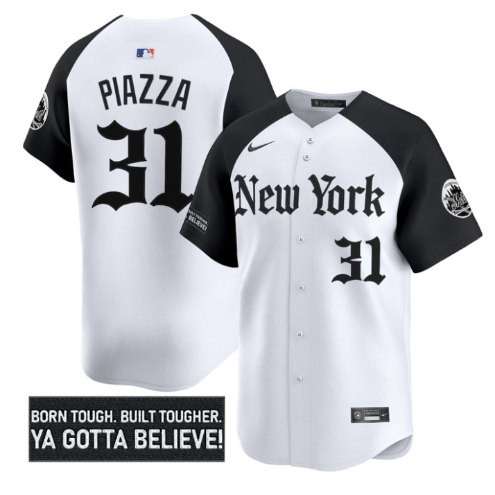 Mike Piazza Jersey #31 New York Mets Gothic Borough Edition Stitched
